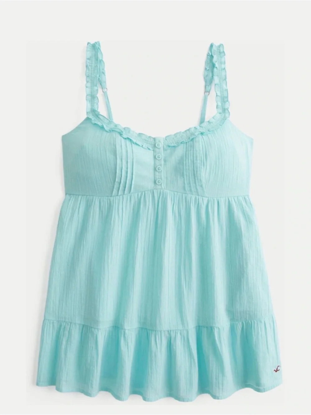Hollister Turquoise ￼Icon Tunic Babydoll Top – Size Small